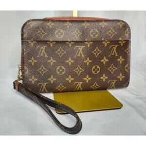 Louis Vuitton Monogram Orsay Clutch Wristlet Bag Canvas